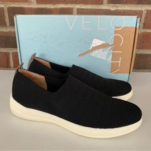 Lifestride Energy Knit Women’s Black Fabric Slip on Loafers Flats Size US 7.5 M